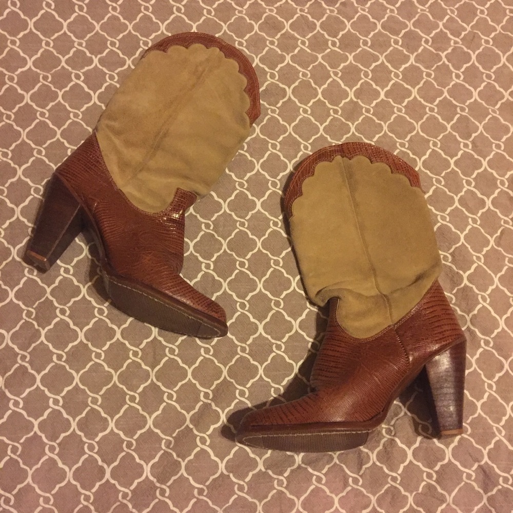 Zodiac leather and suede cowboy boot size 7 1/2🌻